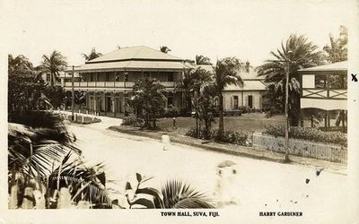 Fiji, SUVA, Town Hall (1930s) Melanesia Harry Gardiner RPPC Postcard - Image 1 of 2