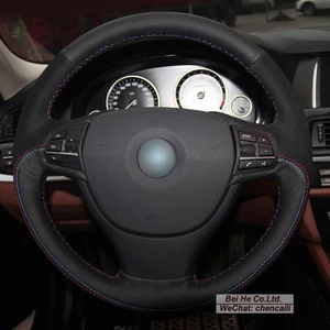Genuine Leather Suede Steering Wheel Cover for BMW F10 523Li 525Li 730Li 740Li - Picture 1 of 11