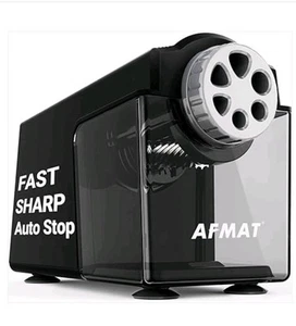 AFMAT Heavy Duty Electric Pencil Sharpener, 6 Holes,  Super Fast - Picture 1 of 9