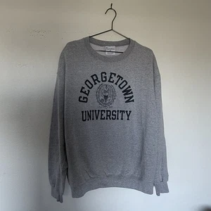 Vintage Georgetown University Champion Sweatshirt Mens 2XL Gray Long Sleeve Y2k - Picture 1 of 6