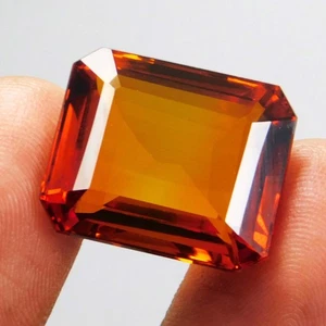 Impresionante gema suelta natural 31,40 quilates mogok naranja painita corte esmeralda certificada - Imagen 1 de 8