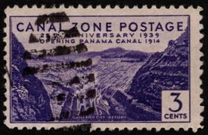 Canal Zone Stamp Scott # 122 Used F-VF - 3 Cents Purple 25th Anniversary Issue - Picture 1 of 1