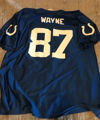REGGIE WAYNE Indianapolis COLTS Football NFL Replica XL Jersey Blue FREE SHIP Cover