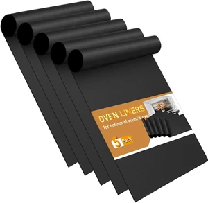 Oven Liners for Bottom of Oven - 5 Pack Large Heavy Duty Mats, 17”X25” Non-Stick - Picture 1 of 7