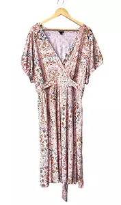 Abito midi avvolgente floreale torrido 5x contadino boho cottagecore matrimonio ospite primavera - Foto 1 di 10