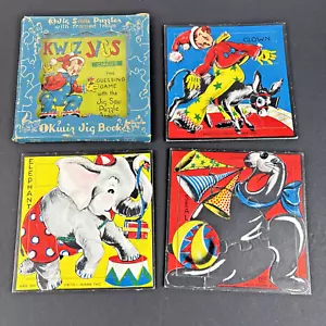 Vintage 1940's-50's Kwiz Jig Saw Puzzles w/ framed trays CIRCUS KJ-24 COMPLETE - Picture 1 of 22