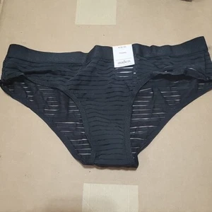 Auden Women's Black Striped Shadow Low-Rise Cheeky Underwear Size Medium. B87 - Picture 1 of 2