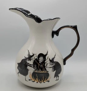 Potters Studio Witch’s Brew Cauldron & Black Raven Halloween Spooky 10" Pitcher - Picture 1 of 10