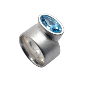 Bandring Sterling Silber 925 mattiert Gr. 58 ausgefallenes Design - Bild 1 von 6