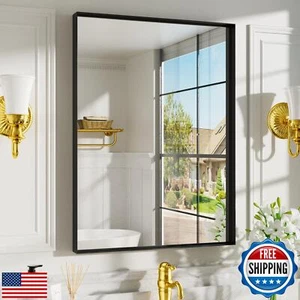Dimelax Black Vanity Wall Mirror, 22x 30 Inch Rectangular Bathroom Mirrors fo - Picture 1 of 5