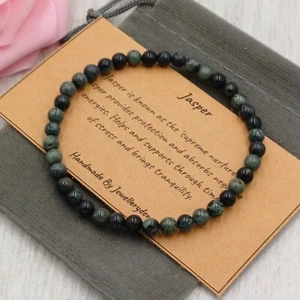 KAMBABA JASPER Bracelet Stretch Fit Handmade +Gift Bag & Card Gemstone 4mm - Picture 1 of 4