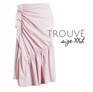 $89 TROUVE Mixed Stripe Poplin A-Line Skirt Summer XXL(18) Red/White Pinstripe - Picture 1 of 10