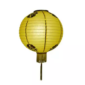 Quasimoon 12" Yellow Traditional Paper Lantern w/Tassels by PaperLanternStore - Picture 1 of 3