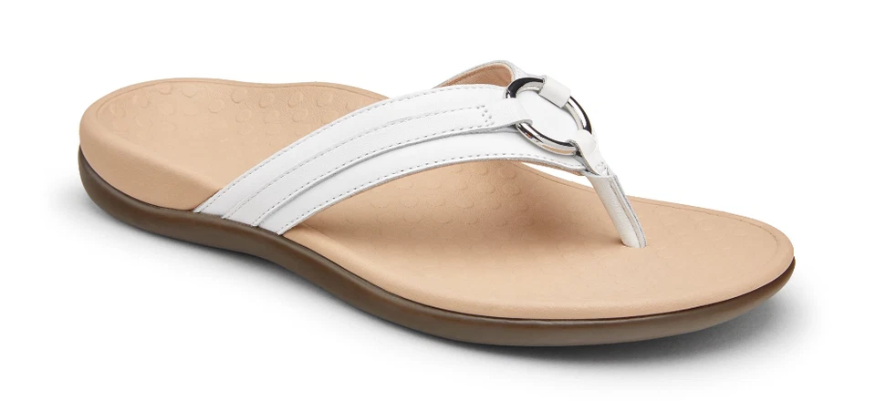 Vionic Tide Aloe Leather White Toe-Post Sandal Flip Flop Women's sizes 5-11 NEW! - Image 1 of 1