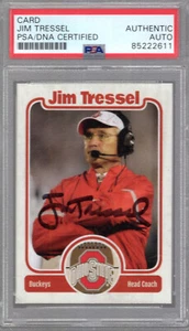 JIM TRESSEL authentic hand signed Ohio State HOF trading card        PSA SLABBED - Picture 1 of 2