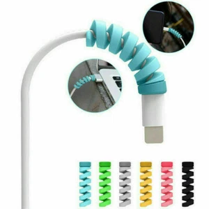 8pc Universal Twist Spiral Cable Protector Saver Cover For all Mobile Cell Phone - Picture 1 of 4