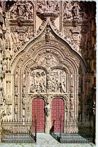 New Cathedral Main Gate Entrance, Salamanca, Spain Postcard - Picture 1 of 2