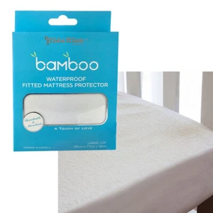 Waterproof Fitted Mattress Protector Large Cot Size 135x77x19cm - Picture 1 of 4