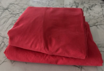 Sábana bajera y sábana bajera IKEA roja brillante doble Foto 1 de 2
