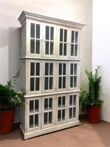 4'10" Triple Stack Cabinet, White Kitchen Cabinet, Bookcase, Storage J - Picture 1 of 8