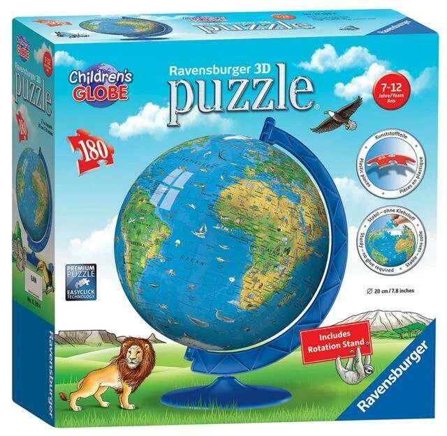 Ravensburger Children's World Globe 180 Pieces 3D Puzzle