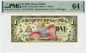 2005 $1 Disney Dollar Dumbo (No Bar Code) PMG 64 EPQ (DIS92) - Picture 1 of 2