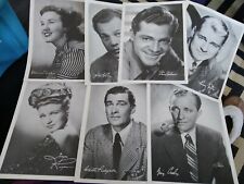 VINTAGE Lot 7 Paper Photos w/Biographies Ginger Rogers Bing Crosby Deanna Durbin