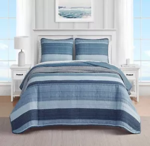 Nautica Ridgeport Baumwolle Quilt Set Blau Twin Set - Bild 1 von 2