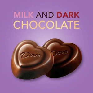 DOVE PROMISES Milk & Dark Chocolate Valentines Day Candy Hearts - 24.2 oz Bag - Picture 1 of 7