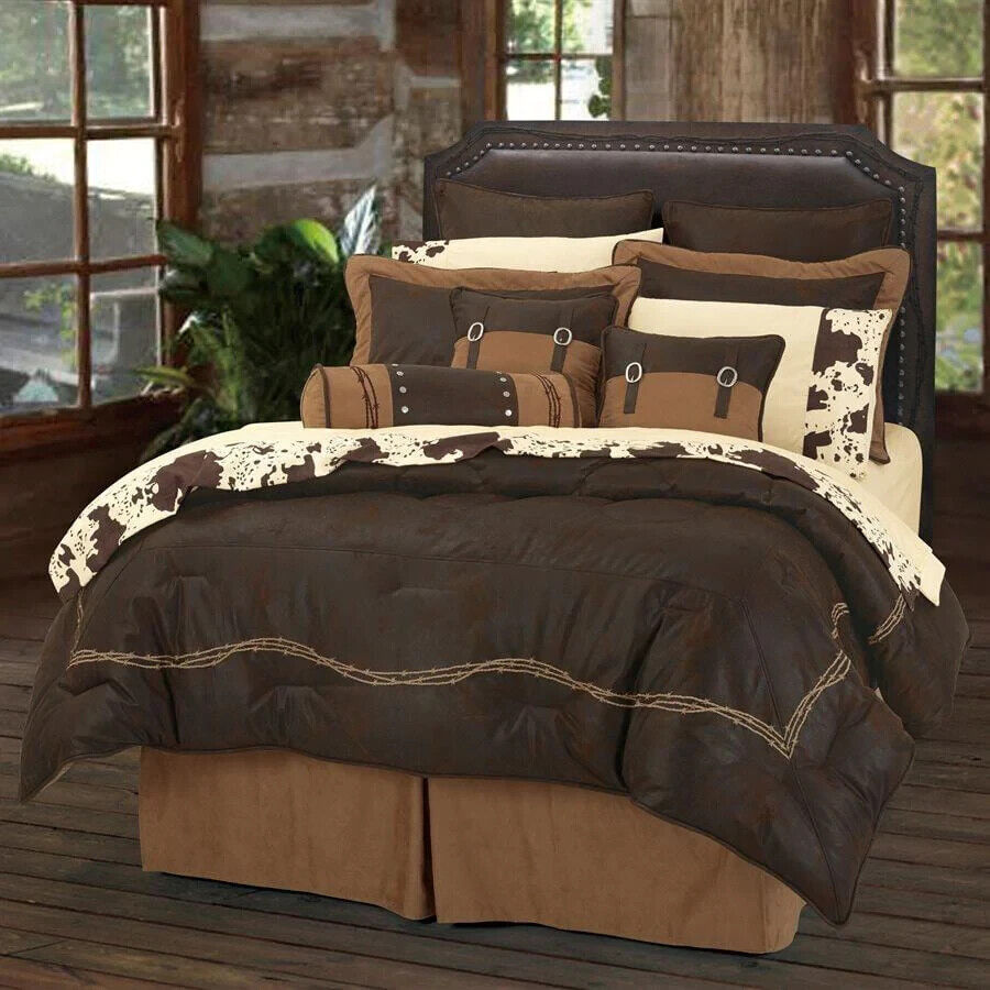 Rustic Barbwire Comforter Set-Chocolate