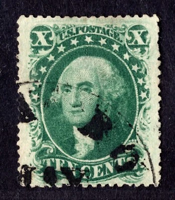 US 1859 TEN CENT WASHINGTON PERF 15½ FOUR CLEAR MARGINS - Image 1 of 2