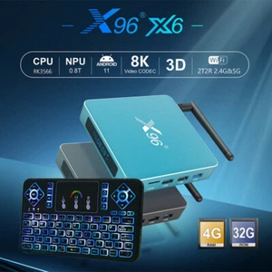 X96-X6 8K UHD Android 11.0 64-bit 32GB/4GB DDR4 Dual WiFi Gaming Antenna TV Box - Picture 1 of 20