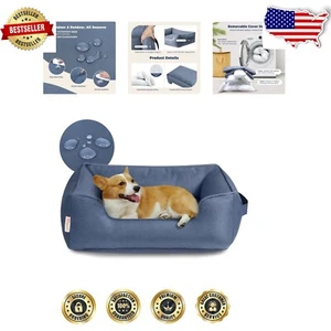 Gemütliches wasserdichtes Hundebett mit erhöhten Seiten - perfekt für Corgis & Französische Bulldoggen - Bild 1 von 13
