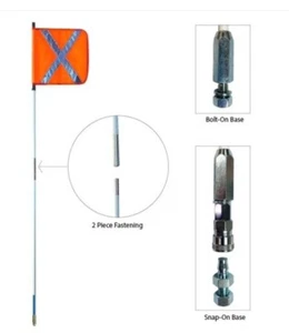Hi Viz Vehicle Flag 1.2 M with Brackets and Mounting Brackets - Picture 1 of 1