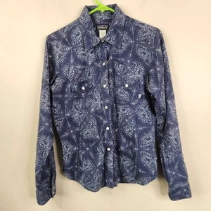 Patagonia Rhythm Vintage Damen Langarm Pearl Snap Button Down Shirt Medium - Bild 1 von 7