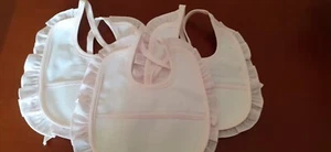 Lotto Bavaglini Ricamabili tela Aida e Piquet -3 pezzi- ROSA - Foto 1 di 1