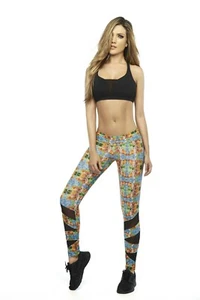 Babalu 36643 Women Active Printed Legging Gym Sports Fitness Yoga Crossfit - Picture 1 of 1