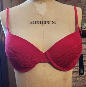 2 New Red Padded Push Up Bras Women 34C NEW With TAGS- 2 for 12.99 + free ship - Picture 1 of 4