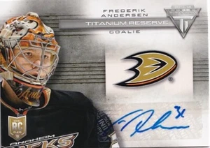 2013-14 Panini Titanium Titanium Reserve Autographs #TRFA Frederik Andersen - Picture 1 of 2