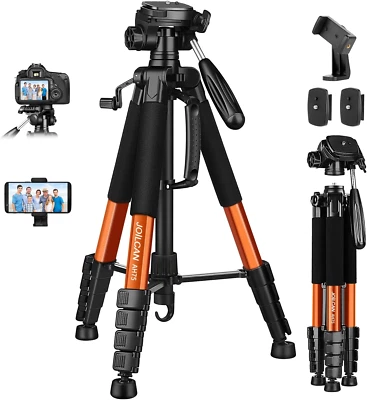 Kamera Stativ 187cm Aluminium Leichte Dreibeinstativ mit Abnehmbar 3-Wege-Kopf - Bild 1 von 4