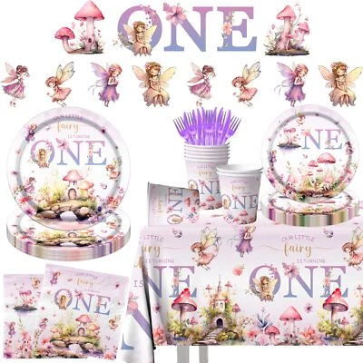Hadas Primer Cumpleaños Decoraciones Hadas Temáticas Fiesta Decoraciones Floral Hada... Foto 1 de 4