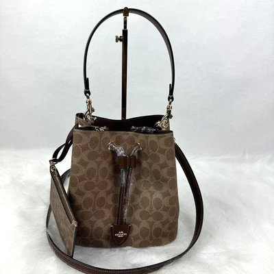Coach Rowan Bucket Bag Crossbody In Signature Canvas CBH07 Tan Brown NWT - Image 1 of 4