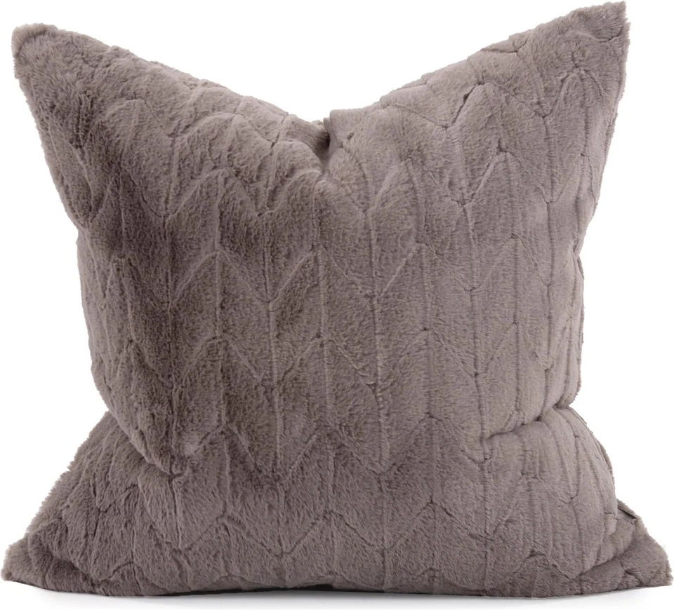 Luxurious Stone Gray Angora Pillow 24x24 - Image 1 of 1
