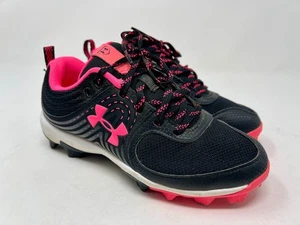 Under Armour Size 1Y Pink & Black Glyd Rm Jr. Girl's Baseball/Softball Cleats - Picture 1 of 7