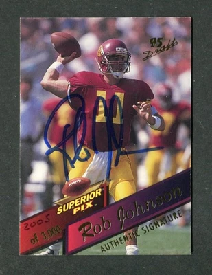 Rob Johnson USC Trojans Quarterback Signed Football Card 1995 Superior Pix Auto - Image 1 of 2