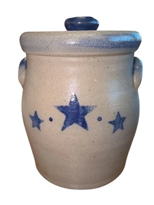 ROWE POTTERY WORKS 2001 STARS Teekanister mit Deckel 5 cm hoch - Bild 1 von 9