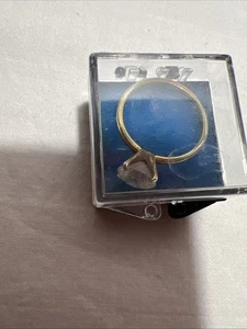 Lind 14kHG CZ Gold Farbe Solitär Verlobungsring Rund Größer Größe 7 - Bild 1 von 9