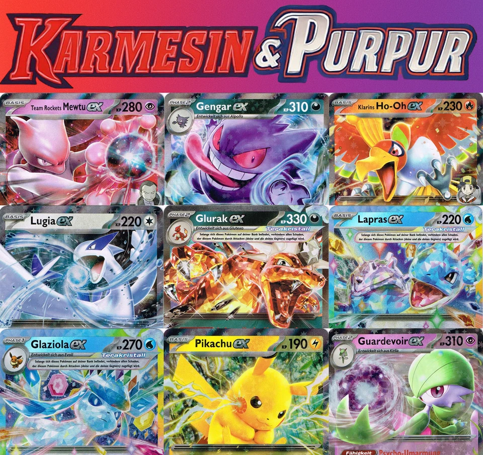 Pokemon ALLE EX Karten AUSWAHL Karmesin & Purpur Deutsch Blitze Rivalen Paldea - Bild 1 von 1