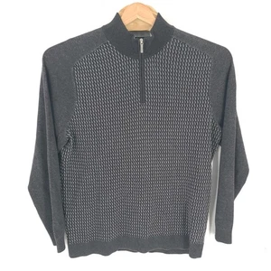 Tommy Bahama Sweater Mens Extra Large Gray Quarter Zip Soft Knit Pullover Cotton - Picture 1 of 10