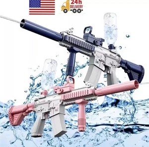 M416 Electric Water Gun Automatic Shooting Toy Summer Beach Entertainment Pink - Picture 1 of 5